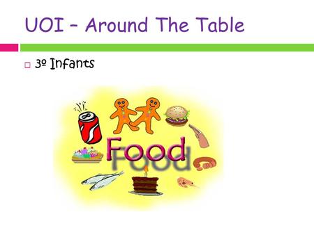 UOI – Around The Table  3º Infants. Food triangle: