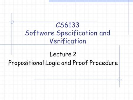 CS6133 Software Specification and Verification