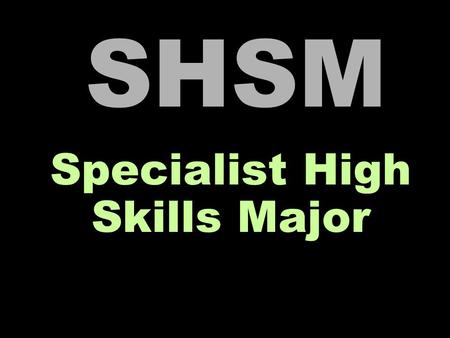 SHSM Specialist High Skills TAB Arts and Culture: Started February 2009 Energy Communications & Information Technology: Starting September 2010.