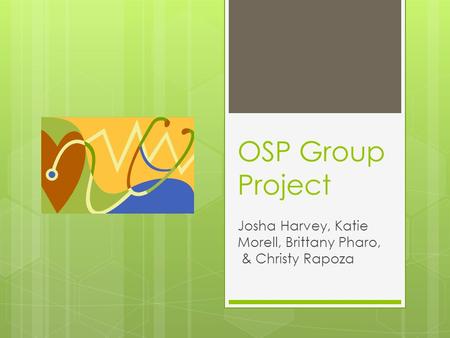 OSP Group Project Josha Harvey, Katie Morell, Brittany Pharo, & Christy Rapoza.