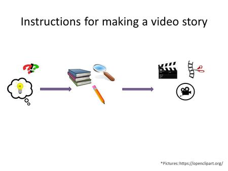 Instructions for making a video story *Pictures: https://openclipart.org/