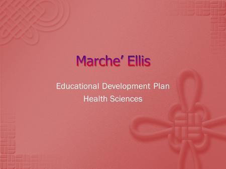 Educational Development Plan Health Sciences