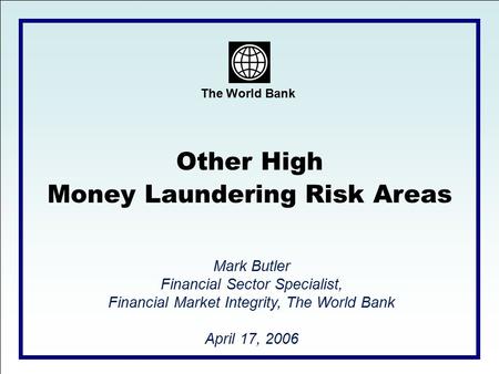 Money Laundering Risk Areas