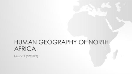 Human geography of North Africa
