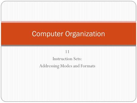 Computer Organization