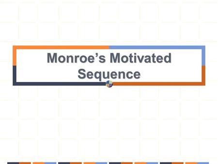 Monroe’s Motivated Sequence. THE FIVE STEP PROCESS: 1. Attention 2. Need 3. Satisfaction 4. Visualization 5. Action.