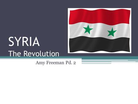 SYRIA The Revolution Amy Freeman Pd. 2 Syria Demographics Population(as of 2009): 21 million Major Ethnic Groups: Arabs(90%), Kurds(9%), Armenians,