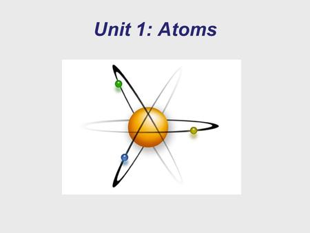 Unit 1: Atoms. Level 3 Achievement Scale  Can state the key results of the experiments associated with Dalton, Rutherford, Thomson, Chadwick, and Bohr.