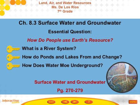 Ch. 8.3 Surface Water and Groundwater