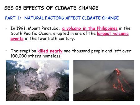 SES 05 EFFECTS OF CLIMATE CHANGE