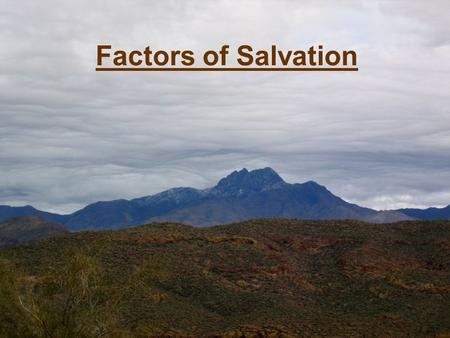 Factors of Salvation Title Page: Factors of Salvation…