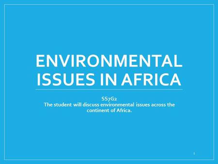 Environmental Issues In Africa