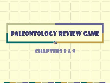 Paleontology Review Game