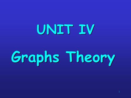 1 Graphs Theory UNIT IV. 2Contents  Basic terminology,  Multi graphs and weighted graphs  Paths and circuits  Shortest path in weighted graph  Hamiltonian.