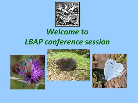 Welcome to LBAP conference session. Warwickshire, Coventry and Solihull Local Biodiversity Action Partnership Biodiversity targets Globally and nationally,