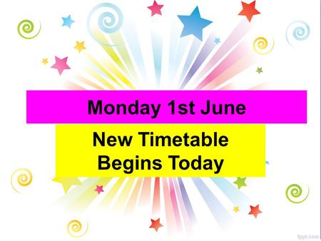 Monday 1st June New Timetable Begins Today. All Year Groups Well Done… Congratulations to gymnast Eilish who passed her elite level 1 grade and is now.