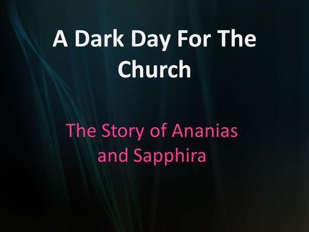 A Dark Day For The Church