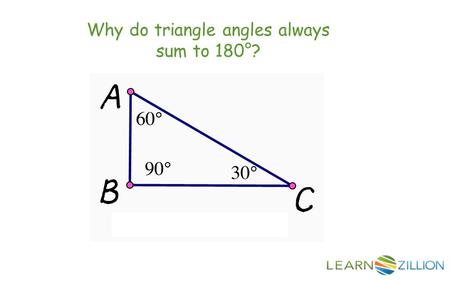 Why do triangle angles always sum to 180°?. In this lesson you will learn about the interior angles of triangles by looking at their properties.