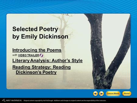 Selected Poetry by Emily Dickinson Introducing the Poems