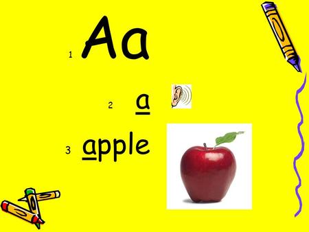 1 Aa 2 a 3 apple.