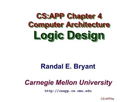 Computer Architecture Carnegie Mellon University