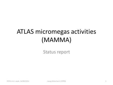 ATLAS micromegas activities (MAMMA)