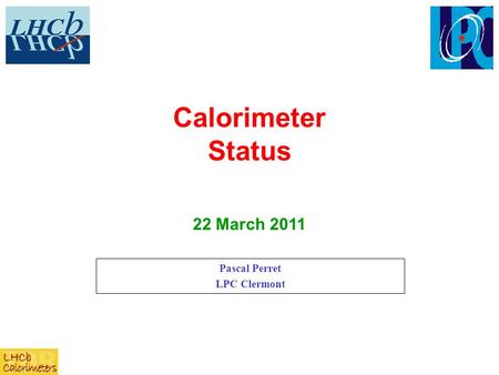 Calorimeter Status Pascal Perret LPC Clermont 22 March 2011.