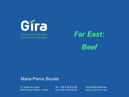 GIRA Meat Club 2003 Far East: Beef Marie-Pierre Boudet.