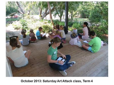 October 2013: Saturday Art Attack class, Term 4. I was quite busy at the Penrith Regional Gallery this month: I went to a lovely talk by artist David.