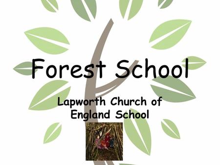 Forest School Lapworth Church of England School. What is Forest School?  Forest School is an inspirational process, that offers the children and young.