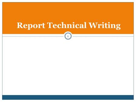 Report Technical Writing