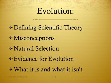 Evolution: Defining Scientific Theory Misconceptions Natural Selection