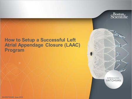 INTRODUCING WATCHMAN How to Setup a Successful Left Atrial Appendage Closure (LAAC) Program SH-303719-AB June 2015.