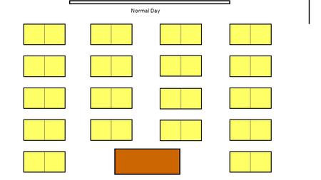 Normal Day. From the first day, the students will be seated in pairs. This will help promote a sense of community within the classroom. This arrangement.