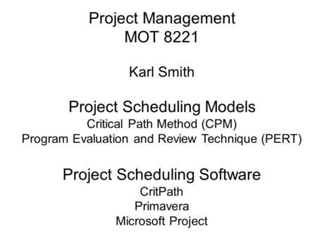 Project Scheduling Software