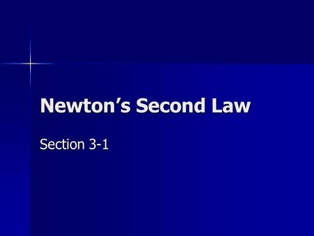 Newton’s Second Law Section 3-1.