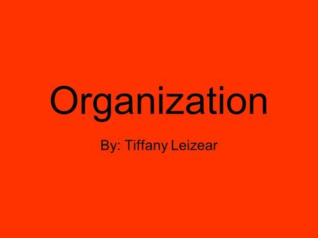 Organization By: Tiffany Leizear. Why is it important? The organization of a story is important because a student begins to organize their story before.