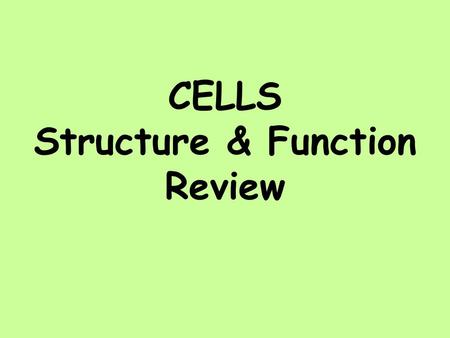 CELLS Structure & Function Review. Which kind of cell is the largest? animal cell plant cell Bacteria Plant cells are the biggest What do we call membranes.