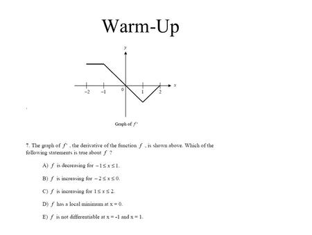 Warm-Up 4-1: Antiderivatives & Indefinite Integrals ©2002 Roy L. Gover (www.mrgover.com) Objectives: Define the antiderivative (indefinite integral)