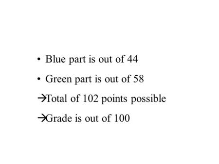 Blue part is out of 44 Green part is out of 58