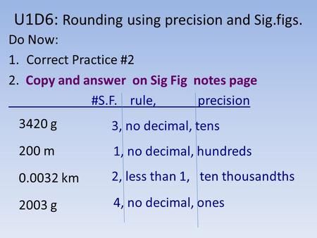 U1D6: Rounding using precision and Sig.figs.