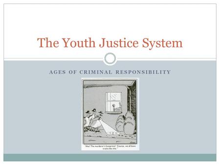 AGES OF CRIMINAL RESPONSIBILITY The Youth Justice System.