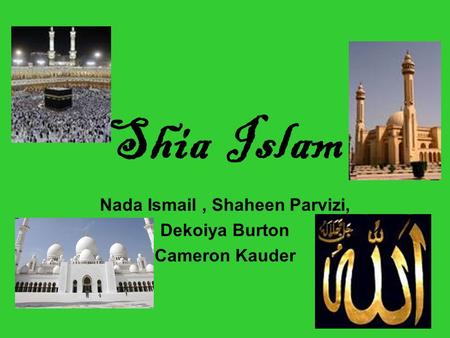 Shia Islam Nada Ismail, Shaheen Parvizi, Dekoiya Burton Cameron Kauder.