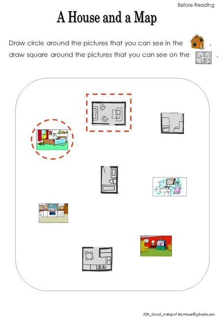Draw circle around the pictures that you can see in the, draw square around the pictures that you can see on the. JIR_Social_A Map of My