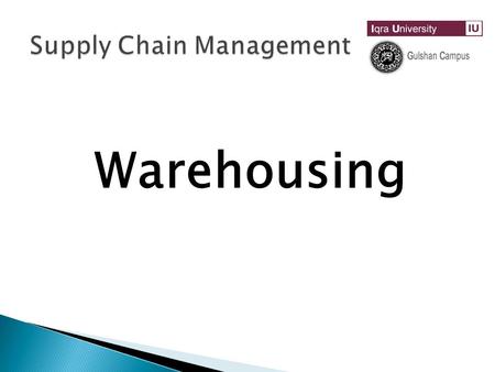 Warehousing. Warehouse A warehouse is a commercial building for storage of goods. Warehouses are used by manufacturers, Wholesalers, retailers, importers,