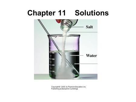 Chapter 11 Solutions Copyright © 2005 by Pearson Education, Inc. Publishing as Benjamin Cummings.
