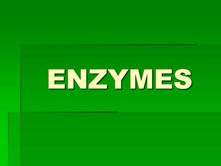 ENZYMES. Enzymes are Catalysts  Catalytic proteins: change the rate of reactions w/o being consumed  Enzymes speed up reactions by lowering the activation.
