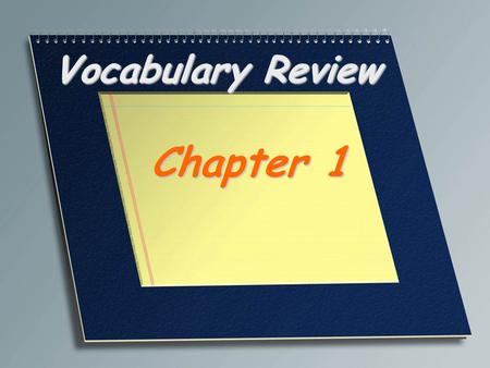 Vocabulary Review Chapter 1. The science of life Biology.