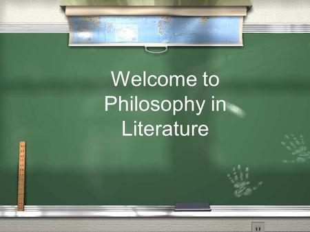 Welcome to Philosophy in Literature. Say hello to an old friend.