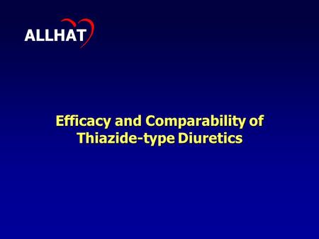 Efficacy and Comparability of Thiazide-type Diuretics